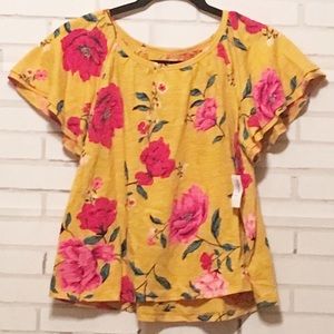 🌼 NWT | Old Navy Girls Blouse | Yellow | L 10-12